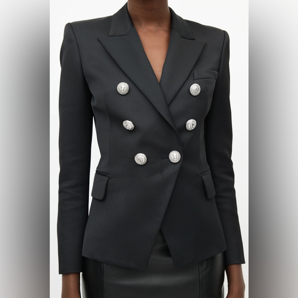 Balmain Double Breasted Wool Blazer *missing buttons*
